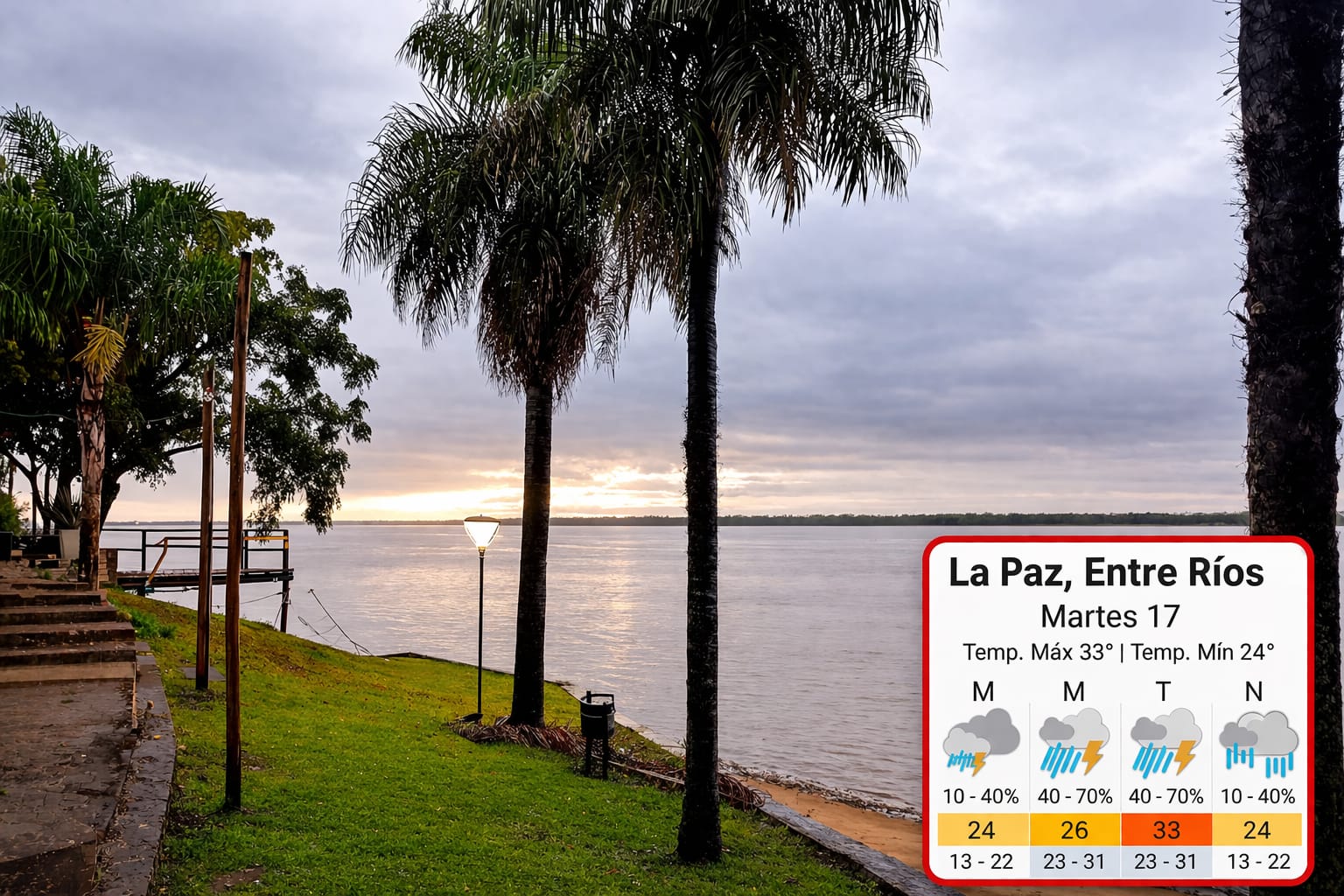 La semana comienza calurosa en La Paz y rige alerta amarillo por tormentas para el martes
